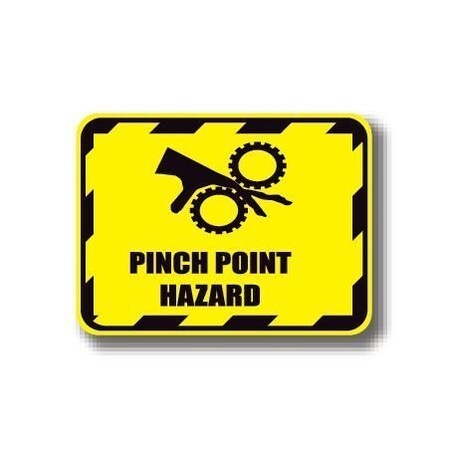 Ergomat 12in x 12in RECTANGLE SIGNS - Pinch Point Hazard DSV-SIGN 144 #7035 -UEN